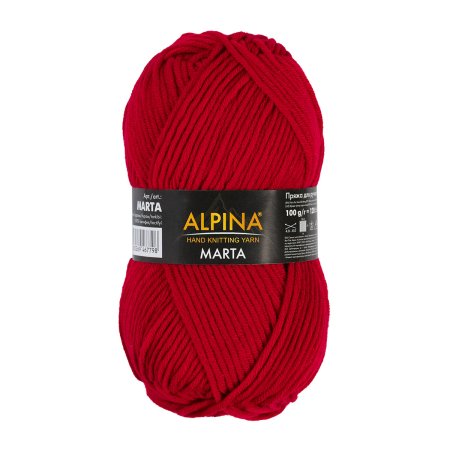 Пряжа ALPINA Marta 100% тактифил 1 х 100 г 120 ± 6 м №021 красный ALP-MAR-021