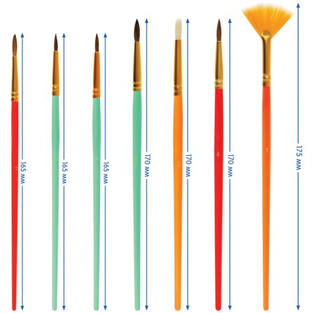 Набор кистей Мульти-Пульти 15 шт пони, круглые № 1, 2, 2, 3, 4, 5, плоские № 1/2, 1/4, 4, щетина, круглые № 1, 3, 5, плоские № 1/2, 4, 8, блистер RE-SB_37591