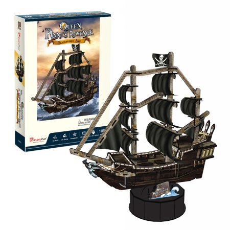 3D пазл CubicFun Серия "Корабли" Месть королевы Анны, 100 деталей UT-T4035h