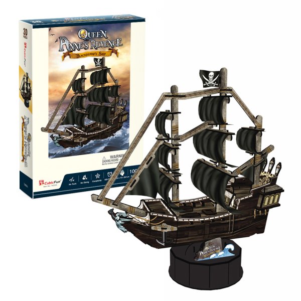 3D пазл CubicFun Серия "Корабли" Месть королевы Анны, 100 деталей UT-T4035h