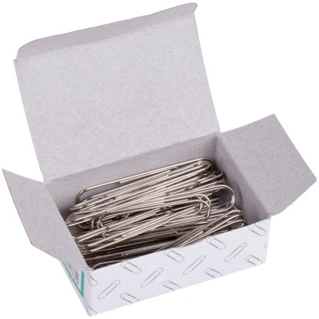 Скрепки 50 мм OfficeSpace 50 шт никелированные, карт. упаковка RE-CN50_34078