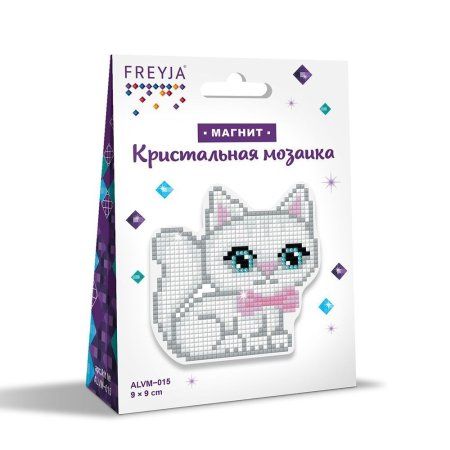 Кристальная (алмазная) мозаика ФРЕЯ магнит "Котенок с бантом" 9 х 9 см ALVM-015 Кристальная (алмазная) мозаика ФРЕЯ магнит "Котенок с бантом" 9 х 9 см ALVM-015