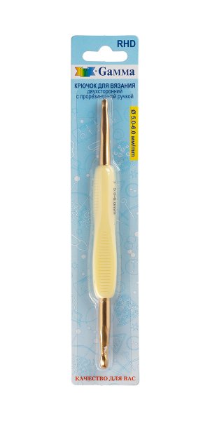 Крючок двухсторонний с прорезиненной ручкой GAMMA алюминий d 5.0 - 6.0 мм 13.5 см в блистере RHD-50-60 Крючок двухсторонний с прорезиненной ручкой GAMMA алюминий d 5.0 - 6.0 мм 13.5 см в блистере RHD-50-60
