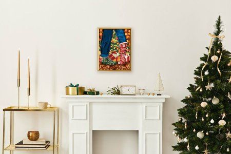 Набор для раскрашивания по номерам (холст на подрамнике) ФРЕЯ 40 х 30 см "Свидание в Рождество" PNB/PM-100