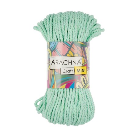 Пряжа ARACHNA Craft Mini 75% хлопок, 25% фибра 1 x 94.1 г 30.48 м №07 мятный ARA-CRA-MIN-07