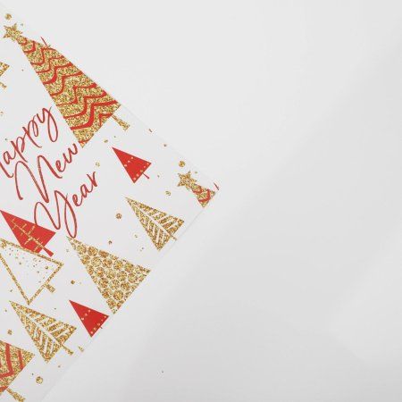 Бумага упаковочная глянцевая 70 x 100 см "Золотые елки" 7066039