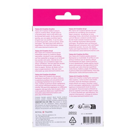 Набор акриловых красок ART CREATION 8 цв x 12 мл RT9021808M