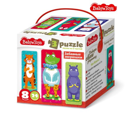 Пазл Baby Toys 24 maxi "Забавные зверюшки" KOR-04772