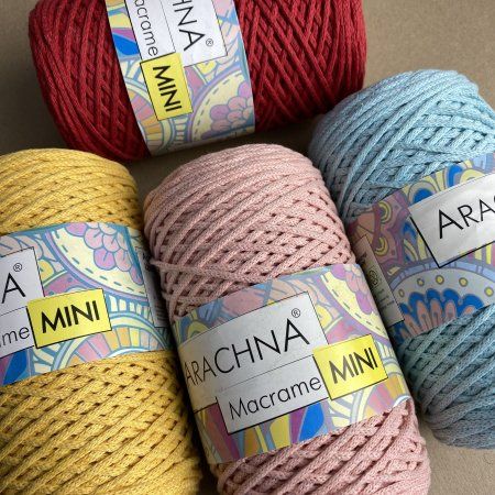 Пряжа ARACHNA Macrame Mini 80% хлопок, 20% полиэстер 250 г 200 м Пряжа ARACHNA Macrame Mini 80% хлопок, 20% полиэстер 250 г 200 м