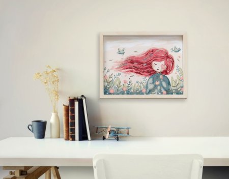 Набор для раскрашивания по номерам (на картоне) ФРЕЯ 40 х 30 см "Мечтательная девочка" PKZ/PM-052