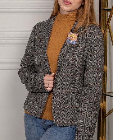 Набор для вышивания PANNA Живая картина. Брошь. Автопортрет в соломенной шляпе 5 х 6 см MET-JK-2260