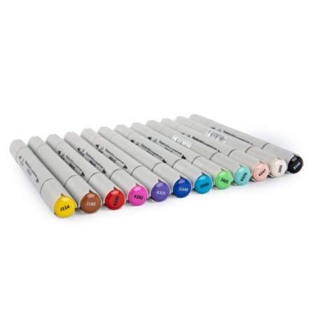 Набор маркеров на спиртовой основе VISTA-ARTISTA 05 - Манга (Яркие тона) 0.7-7 мм 12 цв BMAS-12-05