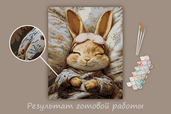 Набор для раскрашивания по номерам (холст на подрамнике) ФРЕЯ 50 х 40 см "Сон зайки" PNB/PL-336