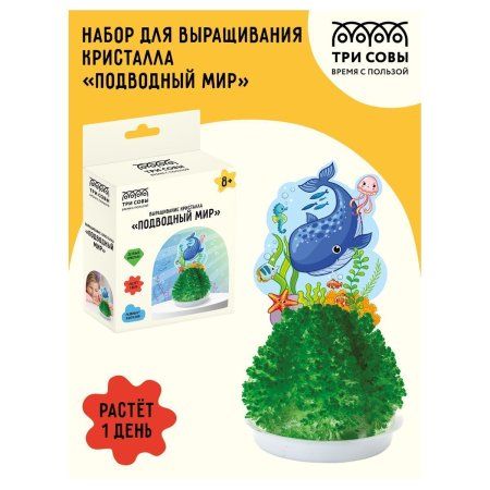 Набор для выращивания кристаллов ТРИ СОВЫ "Подводный мир" зеленый RE-ВКг_48893