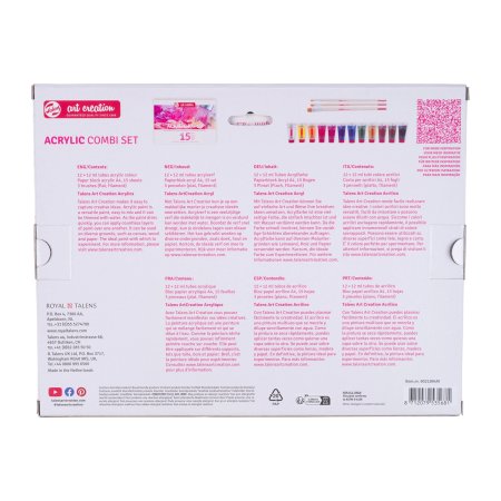 Набор для живописи акриловыми красками ART CREATION Combiset Acryl, 12 цв x 12 мл, бумага А4 (15 л.)