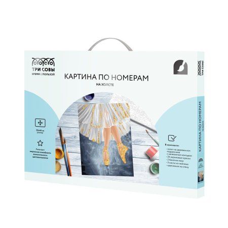 Картина по номерам на холсте ТРИ СОВЫ "Золотые пуанты" 30 x 40 см, краски, кисть RE-KX3040_30003