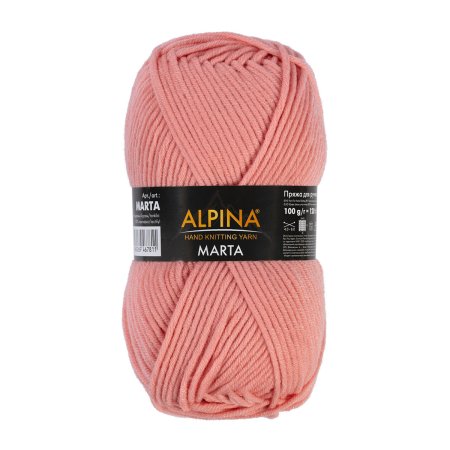 Пряжа ALPINA Marta 100% тактифил 1 х 100 г 120 ± 6 м №023 бл.коралловый ALP-MAR-023