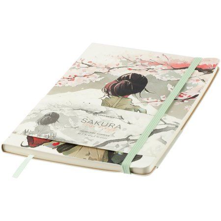 Записная книжка А5 80л. Greenwich Line "Sakura. Wise beauty" ЛАЙТ, кожзам, с резинкой, тиснение фольгой, блок в линию RE-NA5_51394