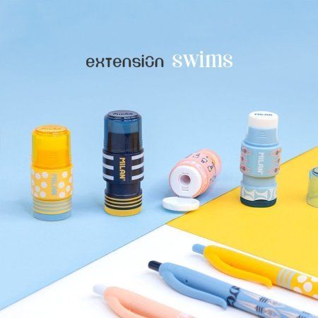 Ластик-точилка MILAN Extension Swims, контейнер ассорти ML-4725116SM
