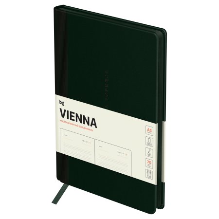 Ежедневник недатированный A5 136л. BG "Vienna. Dark green" кожзам, мягкий переплет, темно-зеленый, цветной срез RE-DuA5_61262