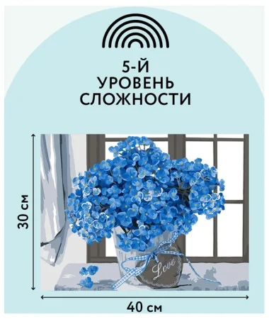 Картина по номерам на картоне ТРИ СОВЫ "Гортензия" 30 x 40 см с акриловыми красками и кистями RE-КК_44073