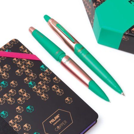 Ручка шариковая автоматическая MILAN Capsule Copper, синяя, 1.0 мм, ассорти ML-1765809120