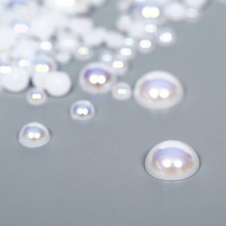 Декор для творчества пластик "Половинки бусин. Белый перламутр" 10 г d 3-10 мм SIM-7459590 Декор для творчества пластик "Половинки бусин. Белый перламутр" 10 г d 3-10 мм SIM-7459590