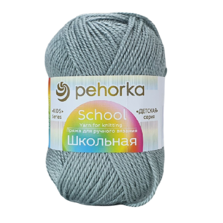 Пряжа Пехорская ПТ "Школьная" 100% акрил 1 х 50 г 150 м №393 св.моренго PEH-SHKOL-393