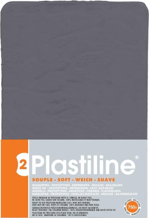 Пластилин скульптурный PLASTILINE 750 г, 50-мягкий, темно-серый RH-7750T