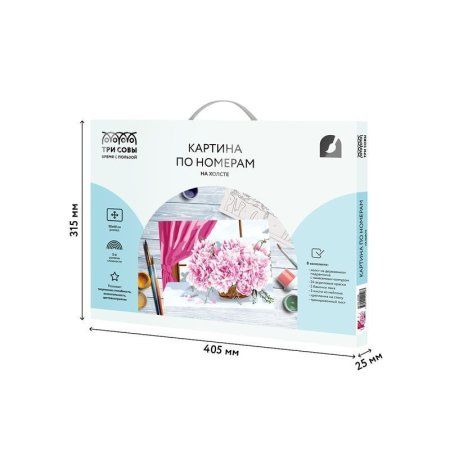 Картина по номерам на холсте ТРИ СОВЫ "Пионы" 30 x 40 см, краски, кисть RE-КХ_44108