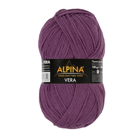Пряжа ALPINA Vera 55% акрил, 45% хлопок 1 х 100 г 280 ± 15 м №45 фиолетовый ALP-VER-45