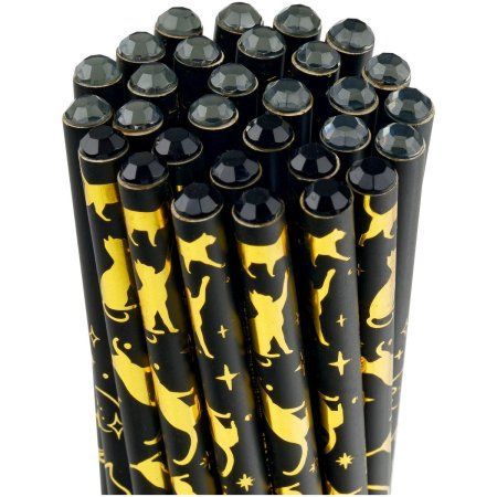 Карандаш ч/г MESHU "Moon cat" HB заточенный, c фольгированием, стразы на топе, без ластика, ассорти RE-MS_58144