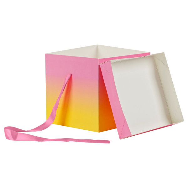 Коробка складная подарочная MESHU "Duotone. Pink-Orange gradient" 15 x 15 x 15 см, с лентой RE-MS_54168