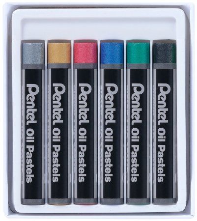 Пастель масляная PENTEL металлик 6 цв PHN-M6