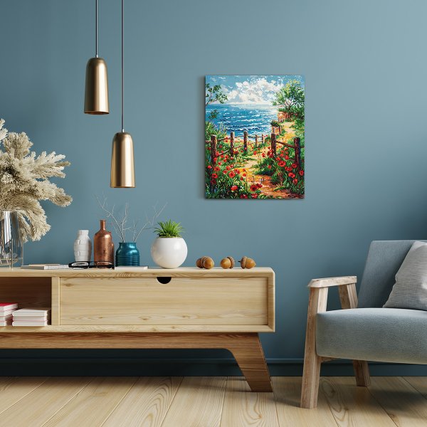 Кристальная (алмазная) мозаика ФРЕЯ на подрамнике "Тропинка к морю" 40 х 50 см ALPD-300