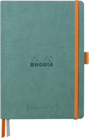 Блокнот RHODIA Goalbook A5 90 г/м2 120 л, в точку, мягк.обл., на резинке, морская волна RH-117807C