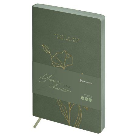 Ежедневник недатированный A5 136л. Greenwich Line "Your choice. Sage" кожзам, тон. блок, цветной срез RE-ENA5_53246