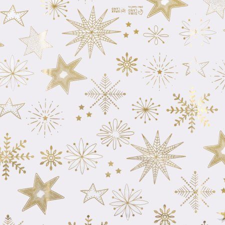 Бумага упаковочная тишью 50 х 66 см "Золотые снежинки" SIM-9561475 Бумага упаковочная тишью 50 х 66 см "Золотые снежинки" SIM-9561475