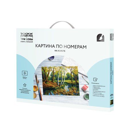 Картина по номерам на холсте ТРИ СОВЫ "Лесная река" 40 x 50 см, краски, кисть RE-КХ4050_53896