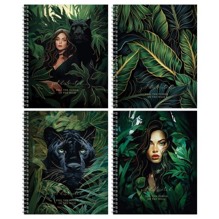 Тетрадь 96л. A5 клетка на гребне BG "Tropic style" матовая ламинация, тиснение фольгой, твердая обложка RE-ТТ5гр96_лм_тф_56715