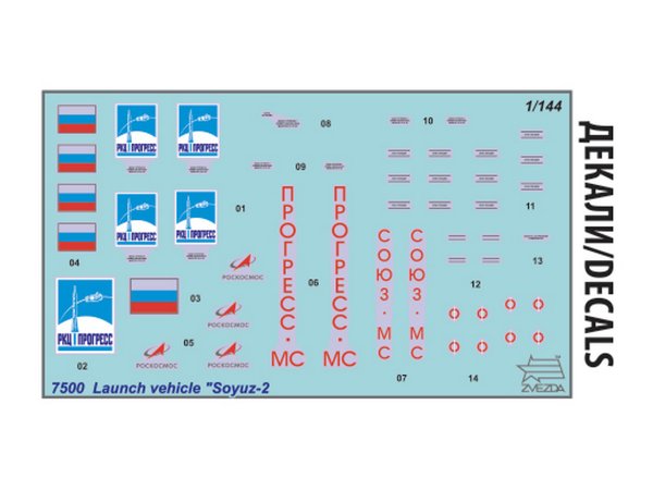 Сборная модель: Ракета-носитель Союз-2 (масштаб 1:144) З-7500