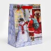 Пакет подарочный ламинированный 18 х 23 х 10 см "Снеговик с Сантой" SIM-10462616