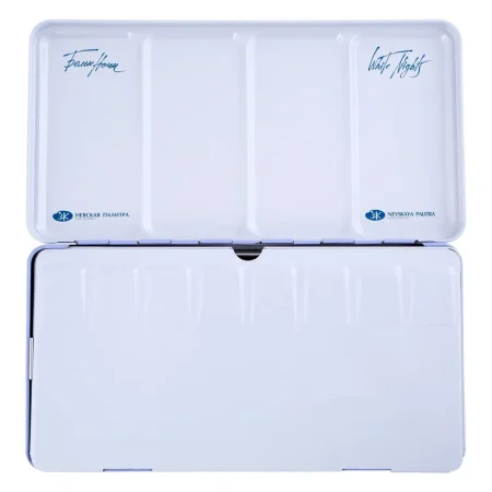 Пенал для акварели на 35 кювет с палитрой БЕЛЫЕ НОЧИ металл, светло-голубой NP-2011301447