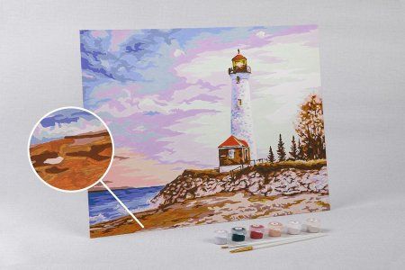 Набор для раскрашивания по номерам (на картоне) ФРЕЯ 40 х 30 см "Одинокий маяк" PKZ/PM-023