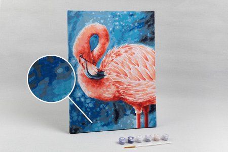 Набор для раскрашивания по номерам (холст на подрамнике) ФРЕЯ 40 х 30 см "Изящный фламинго" PNB/PM-121
