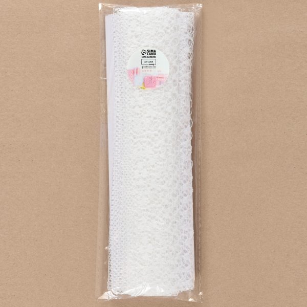 Кружево капроновое лента 35 мм х 10 м белый SIM-2795927