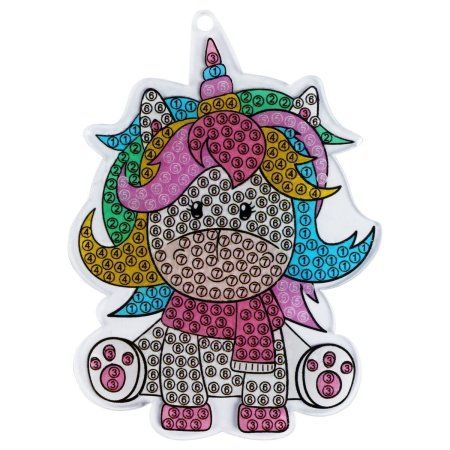 Алмазная мозаика, брелок ТРИ СОВЫ "Единорог" картонный конверт RE-АМБ_48246