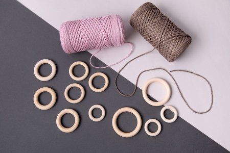 Кольца для макраме GAMMA бук d 40 мм 3 шт в пакете с картонным еврослотом RKW-004