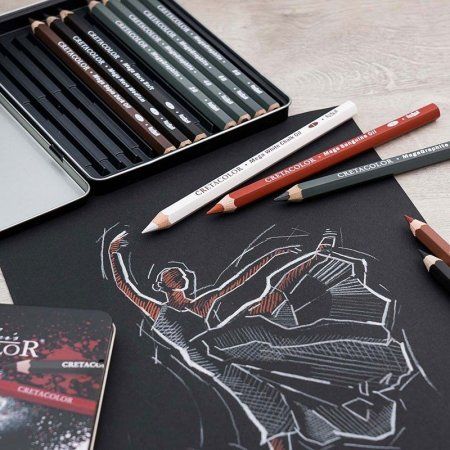 Набор карандашей CRETACOLOR The X-Sketch Mega 12 шт, увеличенные, мет.пенал CR40084 Набор карандашей CRETACOLOR The X-Sketch Mega 12 шт, увеличенные, мет.пенал CR40084