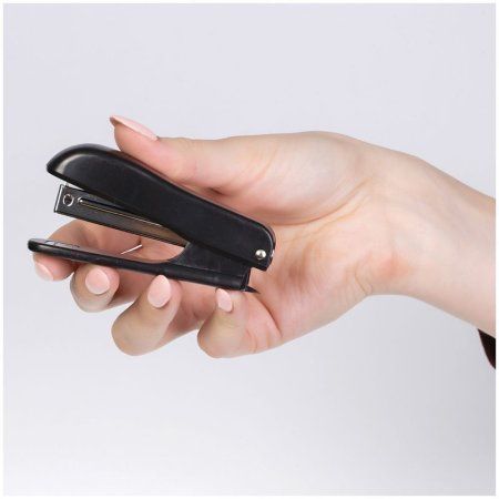 Степлер №10 OfficeSpace до 12 л, пластиковый корпус, черный RE-ST25_21778